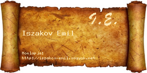 Iszakov Emil névjegykártya